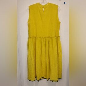 STUDIO MAEVE Handmade Textiles Sleeveless Yellow Midi Dress S